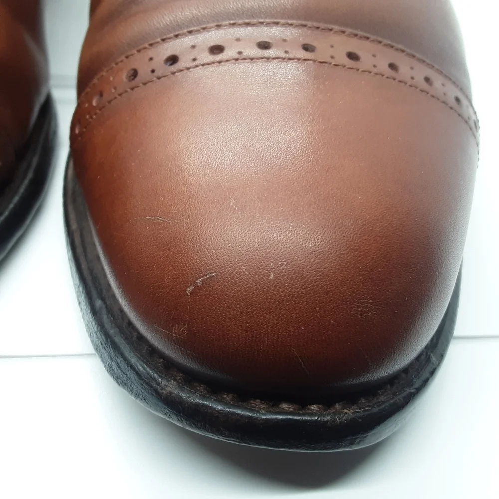 VTG Allen Edmonds Byron Made in Italy Men's Size10 3E Chili Brown Oxford